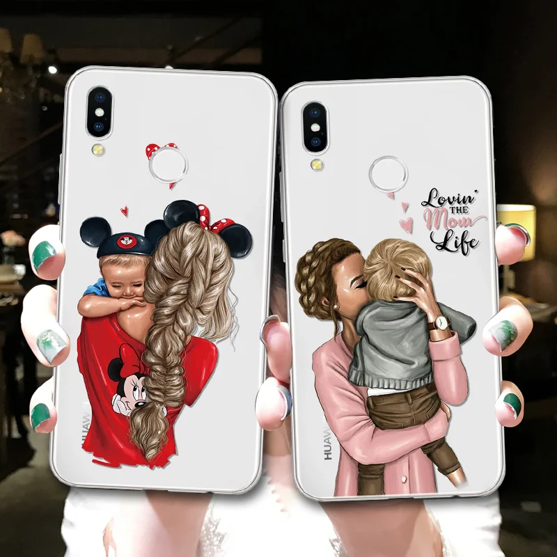 

Black Brown Hair For Huawei Honor 8X 9 Lite Play 8A 5C 5X 6 6A 6C 6X 7 7i 7X 7A Pro 7C 8 8C V9 V10 View 20 10 Baby Mom Girl Case