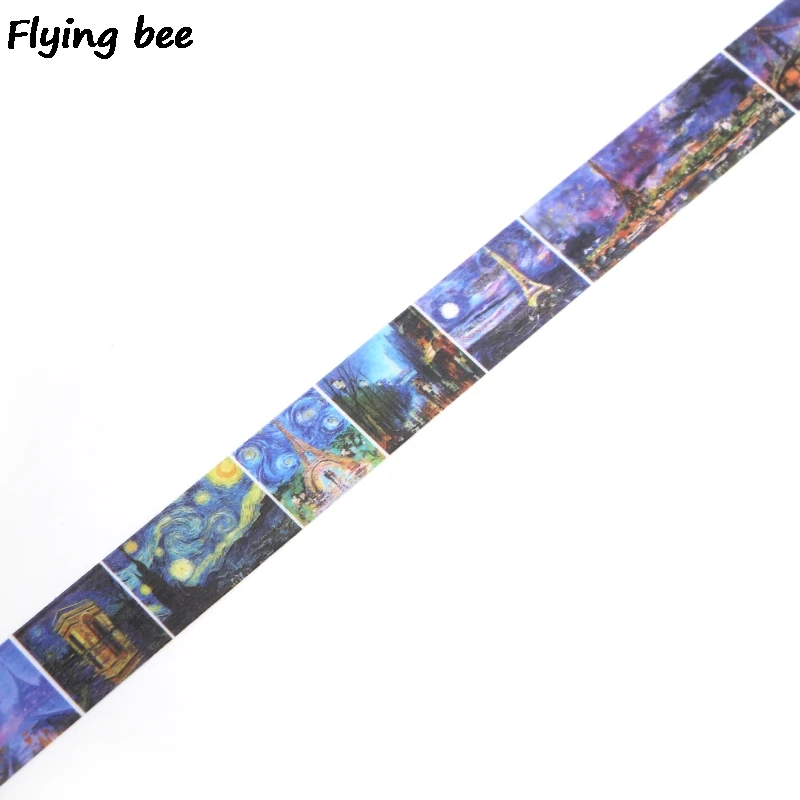 Flyingbee 15mmX5m Бумага васи лента Ван Гог живопись клейкая DIY Скрапбукинг стикер