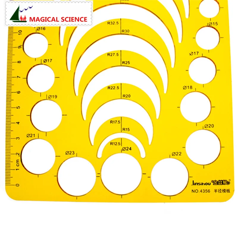 Радиус шаблона полукруг рисунок линейка Пластиковые ювелирных изделий здания дизайн шаблоны гибкие JSH4356