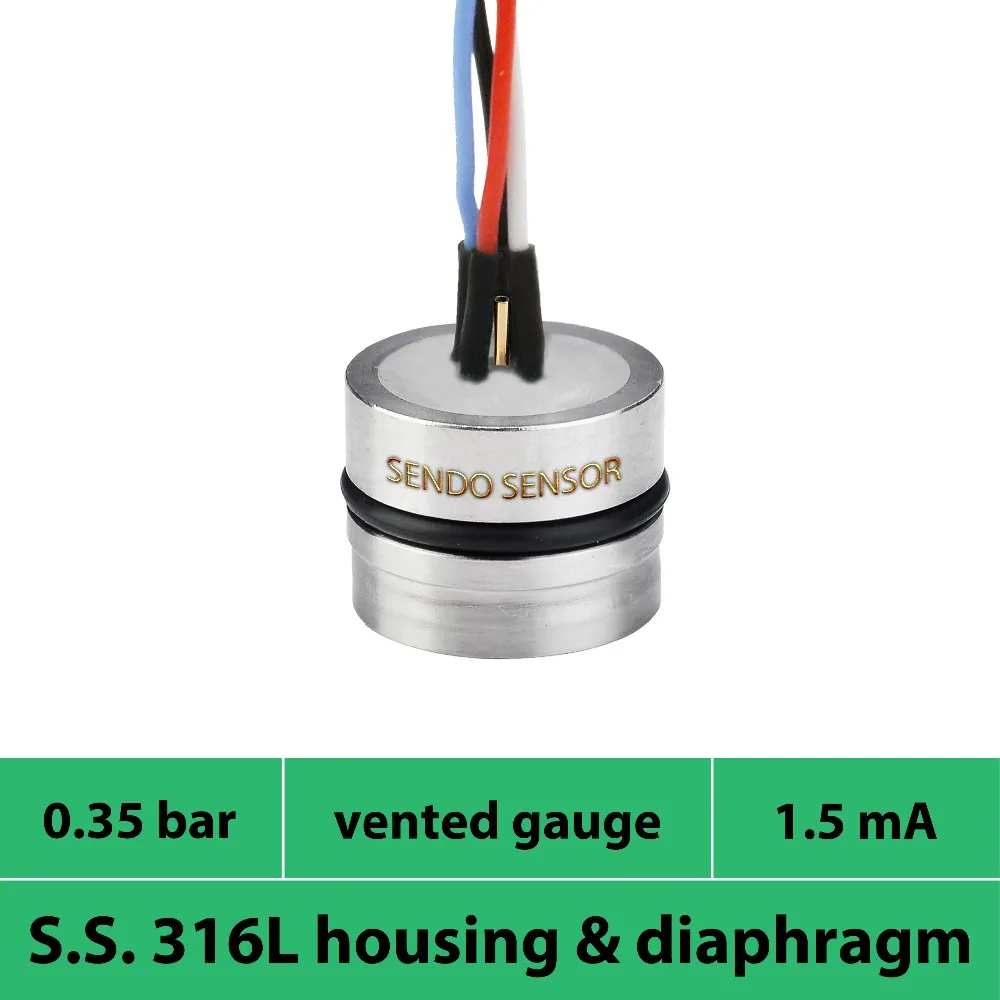 Низкий 35 кПа, 0,35 бар, 350 мбар вентилируемый датчик давления, дешевый милливольтовый выход изолированный датчик давления oem, ss 316L материал