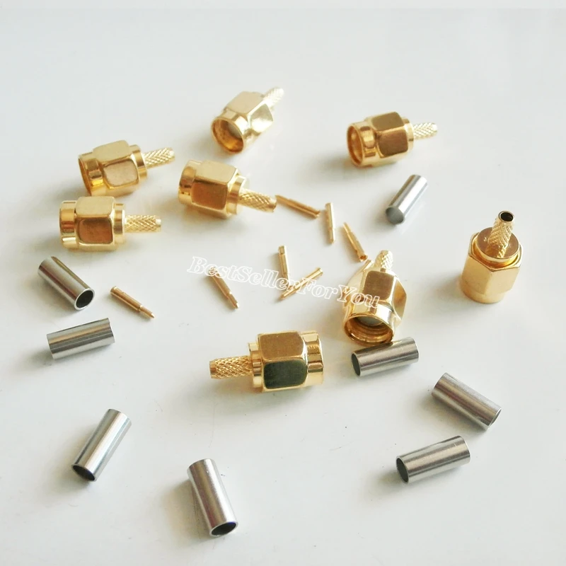 SMA штекер обжимной для кабеля RG174 RG316 LMR100 10 шт.|plug connector|sm plugl connector |