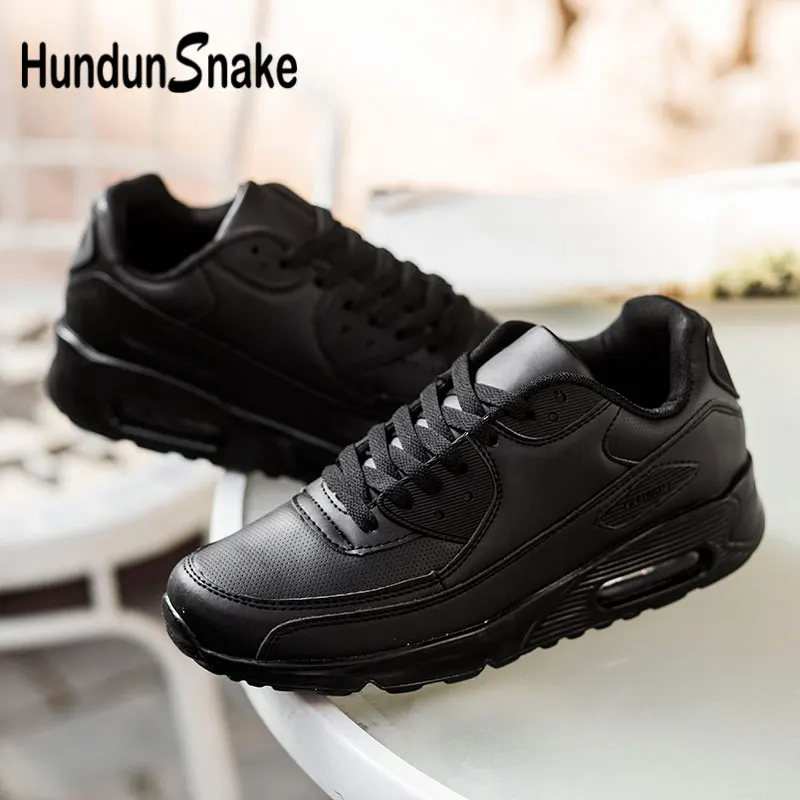 

Hundunsnake Leather Women Sport Shoes Air Cushion Men Sneakers For Running Black Zapatos Mujer Chaussures Femme 2018 Walk G-28