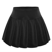 Женская теннисная юбка, универсальная, анти спорт, бадминтон, плиссированные юбки, черный, белый