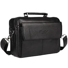 Alta Calidad del Cuero Genuino de Los Hombres de Negocios Bolsa de Hombro Famosa Marca Cross Body Bolsos Del Mensajero Del Zurriago Maletín Bolso de Mano Nueva