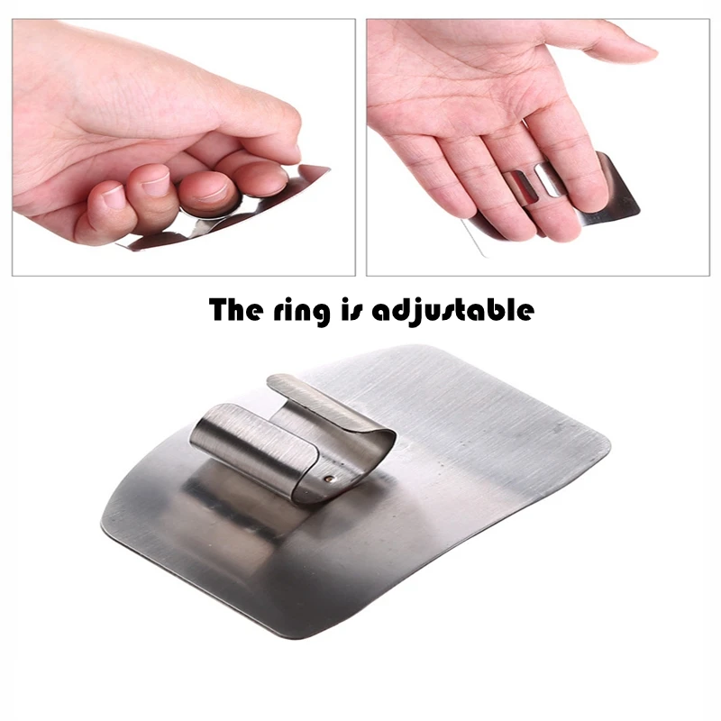 

Portable Finger Protector Stainless Steel Hand Finger Protector Knife Cut Slice Safe Guard Finger Protector Kitchen Tool Gadgets