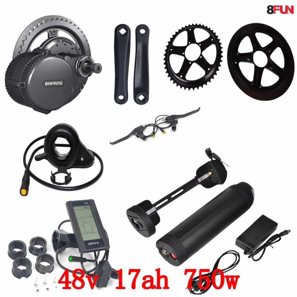 Комплект приводного электродвигателя bafang BBS02B 48В 750 Вт + аккумулятор 17ач для