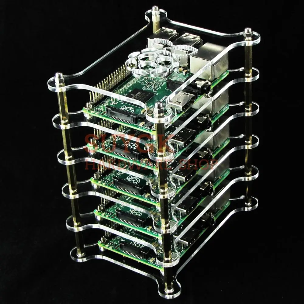 

5-layers Raspberry PI 3 model B+plus Transparent Acrylic Case Cover Shell Enclosure Box for Raspberry PI 2,PI3 Model B, PI 3B