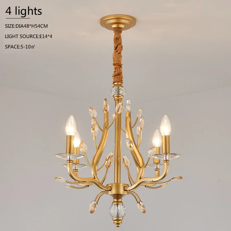 4 lights Современная люстра лампа столовая люстра Золотая Люстры В индустриальном стиле Хрустальное освещение кухня Новинка светильники - Цвет абажура: 4 lights