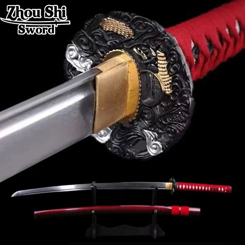 

Special Offer Home Metal Decoration Japanese Samurai Sword Damascus Folded Steel Katana Blade Practical Sharp Knife