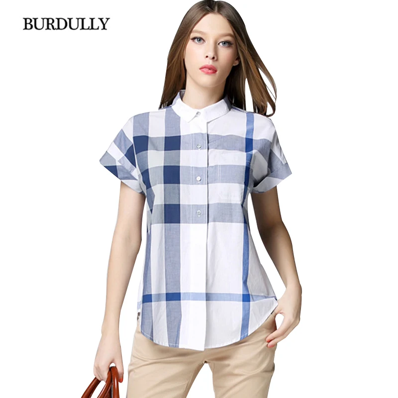 BURDULLY New font b Women b font Pure 100 Cotton font b Blouse b font font