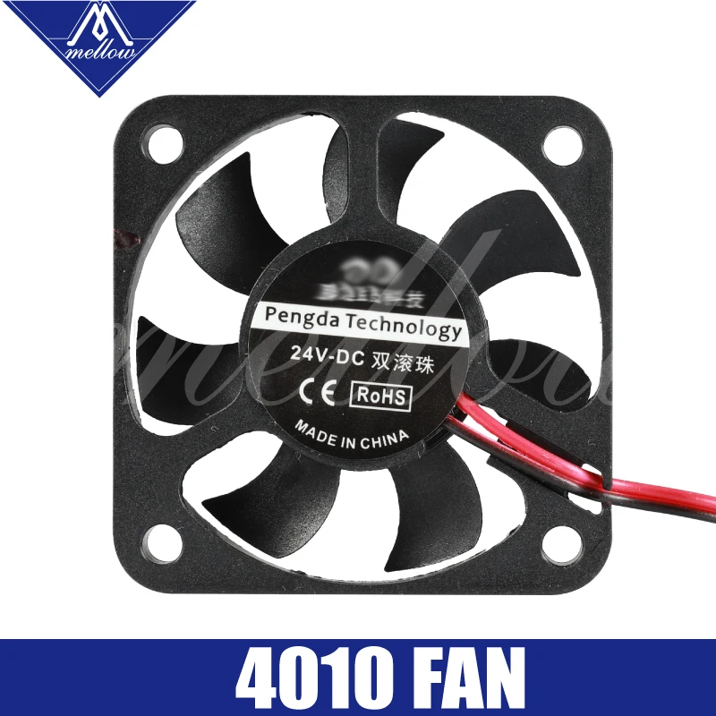 

1pcs 12V/24V 3D Printer Small Cooling Dual Ball Bear 4010 Fan Cooling Extruder Hotend Special Small Fan 2 Wire