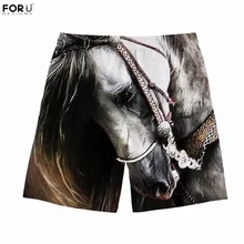 FORUDESIGNS/крутые летние пляжные шорты с 3D принтом Crazy Horse для мужчин; модные летние шорты для мужчин; повседневная одежда; короткая одежда