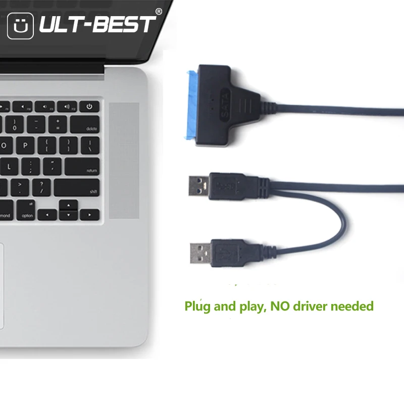 Ult-лучший SATA к USB кабель жесткого диска адаптер супер скорость USB 3,0 к SATA III 22Pin конвертер для 2," HDD/SSD Поддержка UASP