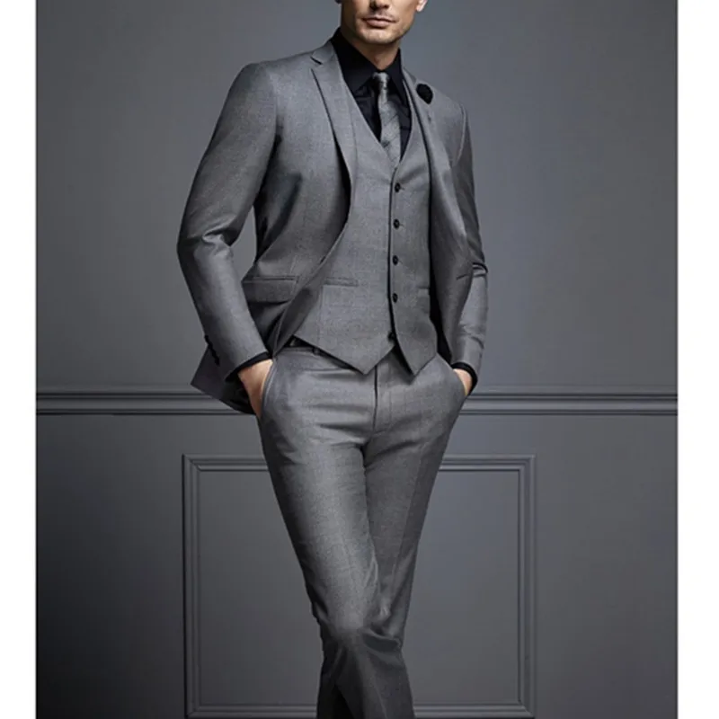 5346 24 De Réduction2019 Nouveau Design Noir Gris Deux Boutons Marié Tuxedos Meilleur Homme Costume De Mariage Groomsman Hommes Costumes Marié