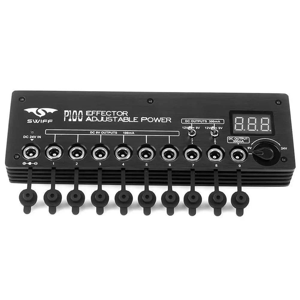 

Swiff P100 Electric Guitar Mini Ultra-thin Effect Device Voltage Adjustable 9-24V Power Supply 9 Isolated DC Output 9V 12V-MUS