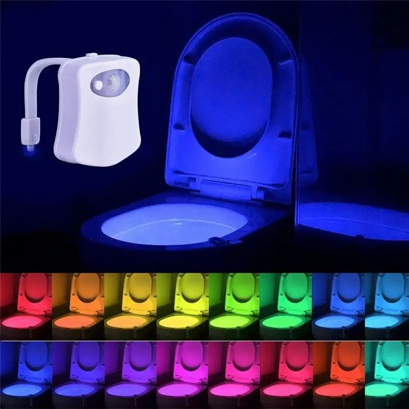 

2019 Motion Sensor Toilet Waterproof Colors Light Luminaria Lamp Bowl Seat LED Backlight 8 Night WC For