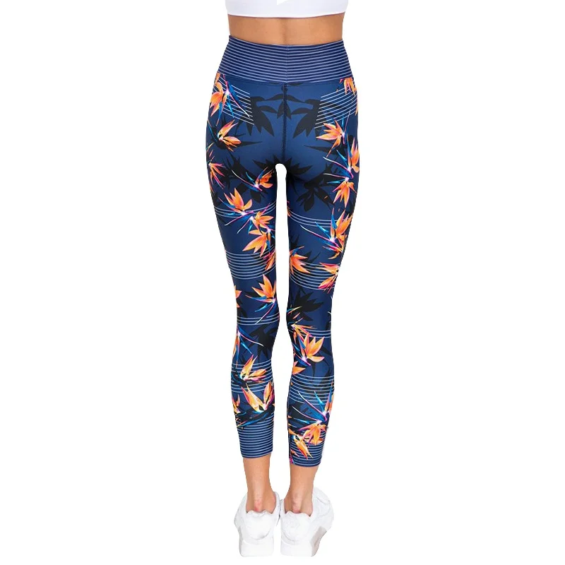 

Printed Fitness Yoga Sports Stretch Workout Training Pants High Elasticity Running Tights Athletic Gym Leggings Trousers