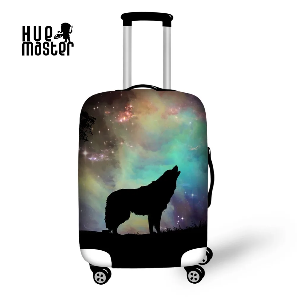 Wolf Hand Drawn Pattern Print Luggage Cover Protector