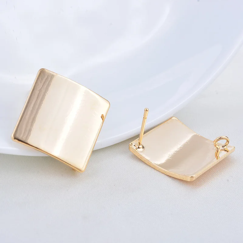 

Stud Earrings Post Hanger Connectors Triangle Square Flower Earrings Base Gold Plated DIY Fashion Earrings Jewelry Accessories