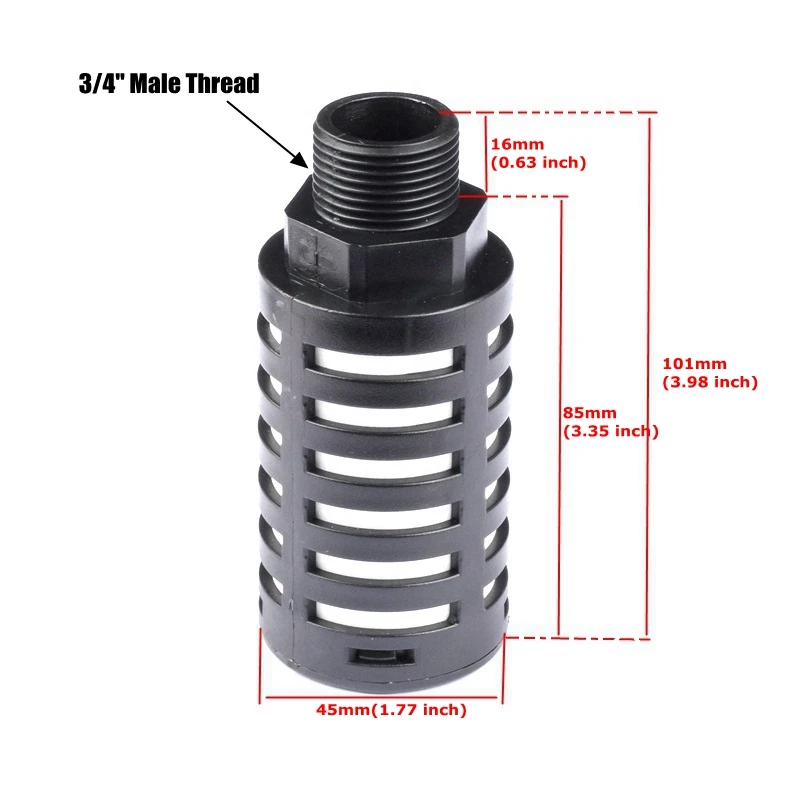 10 шт. пластиковый глушитель, шумоподавитель, воздушный фильтр, аквариумная водяная труба на выходе, шумоподавитель, Пневматический Глушитель - Цвет: 3l4 inch