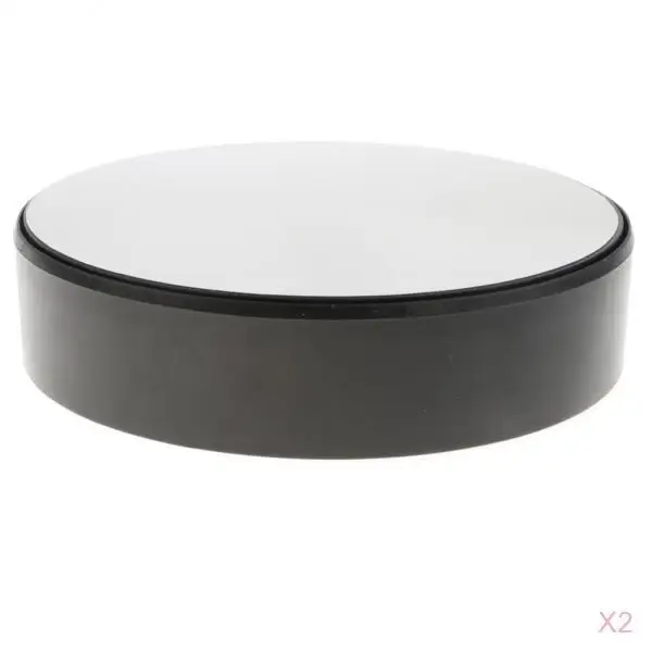 2 Pieces Battery Powered Solar Showcase 360 Turntable Rotating Jewelry Watch Ring Phone Jewelry Organizer Display Stand