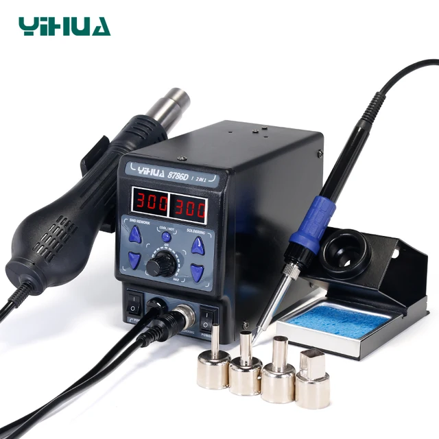 YIHUA 8786D Rework Station Digital Display Iron Soldering Stations SMD ...