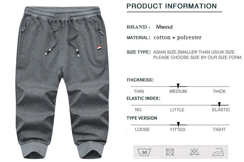 Mwxsd летние мужские повседневные jogger х/б мужские шорты до колена Дышащие Короткие мужские брюки с эластичной талией мужские трусы