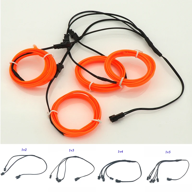 

car lights Sewing Edge Neon Light Split line Car Decor Lighting Flexible EL Strip Car Cigarette Lighter Socket Plug Split line