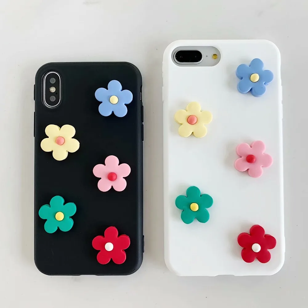 Мягкий чехол из ТПУ с 3D подсолнухами для Iphone XR XS Max X 8 7 6 цветочный чехол для телефона, модный роскошный красочный милый чехол из кожи 80 шт