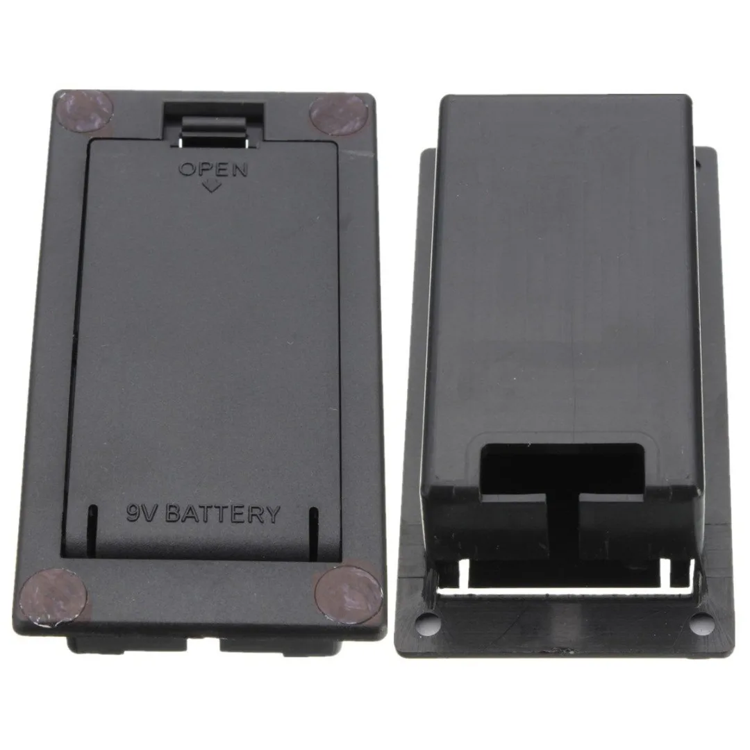 Mayitr Flat Mount 9V Battery Case Box Holder Black for Electric Guitar Bass Storage Cover