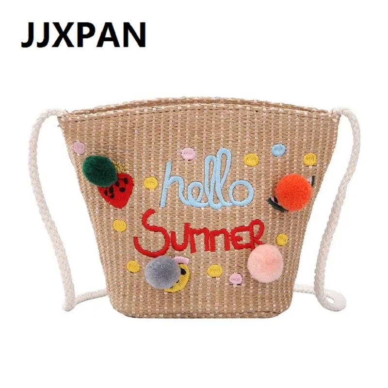 

Summer Rattan Straw Bag Flower Basket Storage Tote Female Bags Travel Ball Handbag Braided Woven Beach CrossBody Bag For Girl