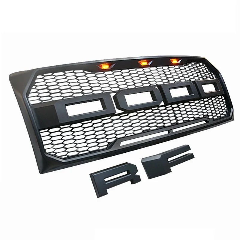 

MODIFIED FRONT RACING GRILLE RAPTOR GRILLS FRONT BUMPER MASK FIT FOR F150 F-150 2009-2014 PICKUP AUTO GRILL ACCESSORIES