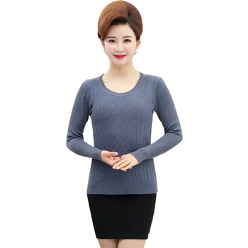 

2020 Korean Pullovers Women Sweater Basic Cotton Tops Long Sleeve Female O-Neck Jumper Sueter Mujer Pull Femme Winter Clothes