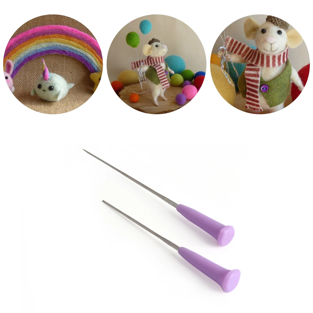 

2Pcs/Set New Creative Needle Felting Kit Felting Needles Starter Kit Toy Eyes Wool Roving Needles Wool Tool Knitting Accessories
