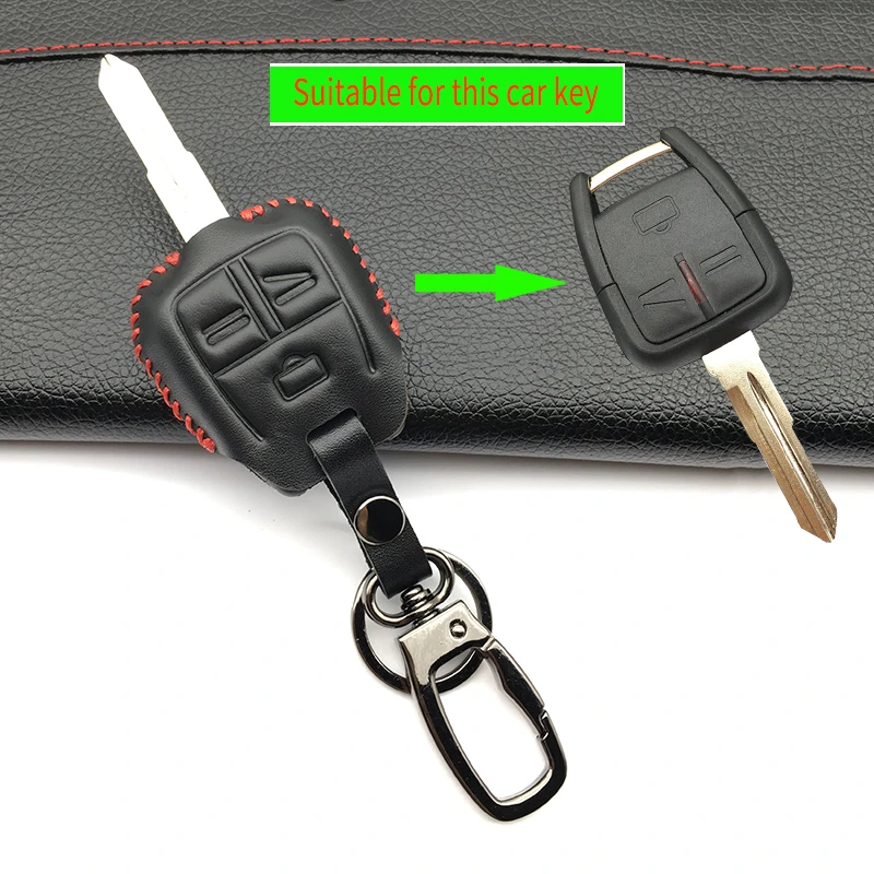 

2017 Latest Genuine Leather Key Chain Car Key Case Keyboard Cover For Vauxhall Opel Vectra Astra Zafira 3 Buttons Protect Shell