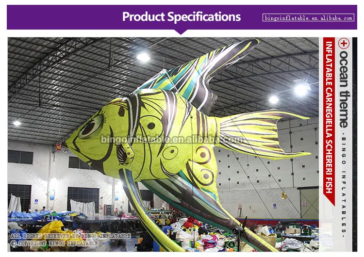 Высокое качество висит 6 м гигантские надувные Ласточка рыбы индивидуальные океан Декоративные Fish для события надувные игрушки