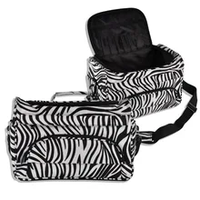 Professional Hair Tool Bag Zebra Design Hairdressing Salon Portable Tool Case For Hair Styling Tools Storage