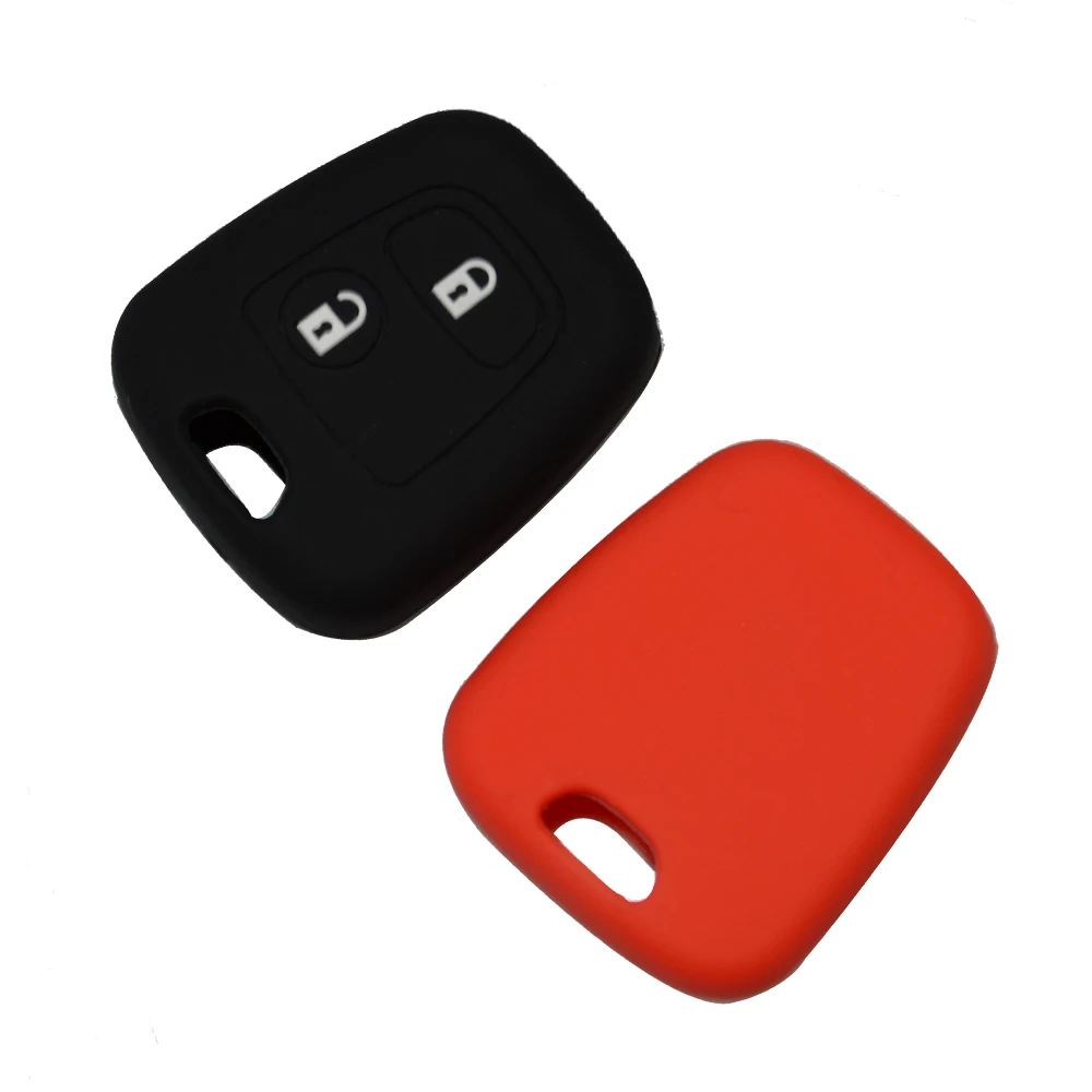 OkeyTech Silicone Car Key Cover for Peugeot 206 307 207 408 For Citroen C2 C3 C4 Soft Silica Gel 2 Button Key Fob Case Shell (4)