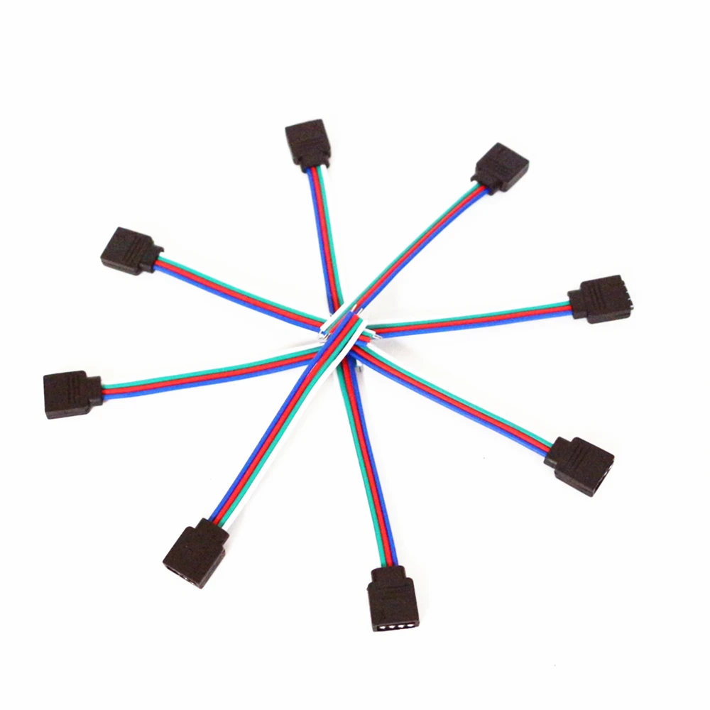 10 шт./лот см 4 Pin RGB Светодиодная лента женский разъем провод для 5050 3528 2835 4pin