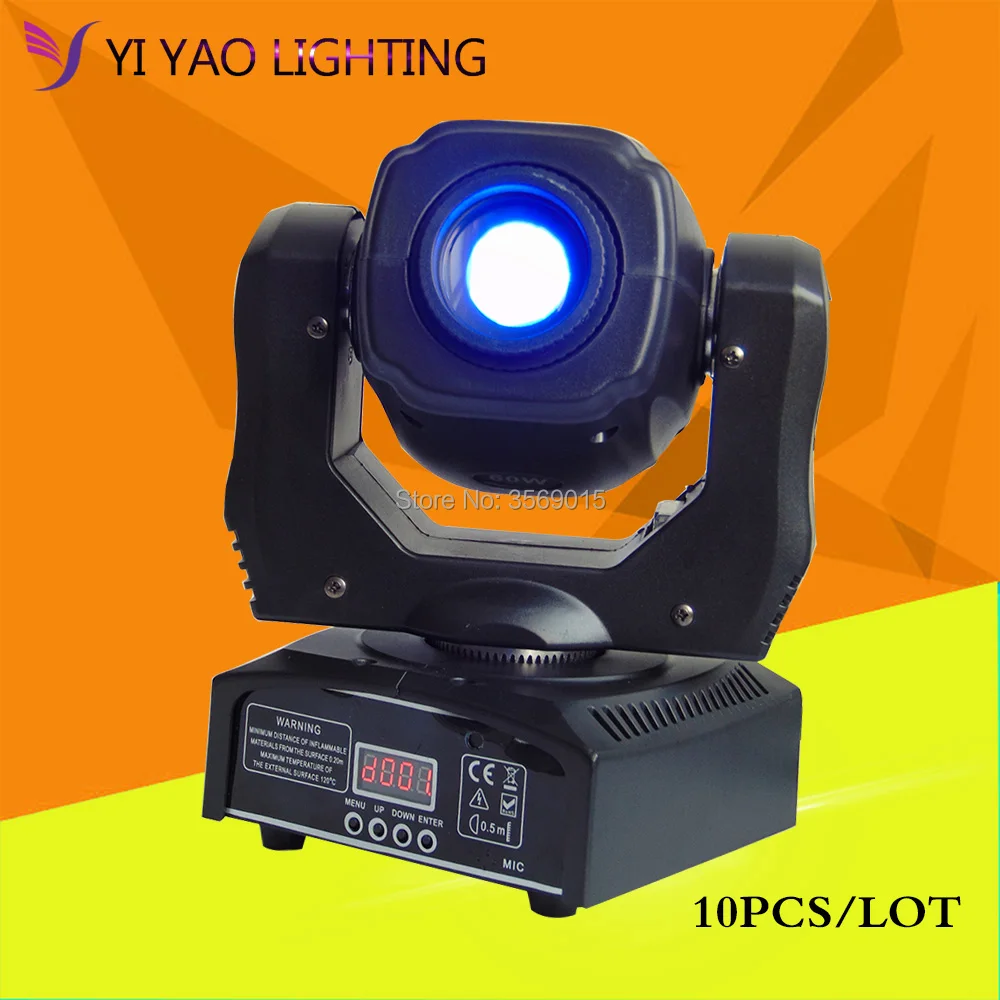 

60W Gobo Pattern LED DMX Spot Moving Head Light for DJ Disco Stage 10pcs/lot