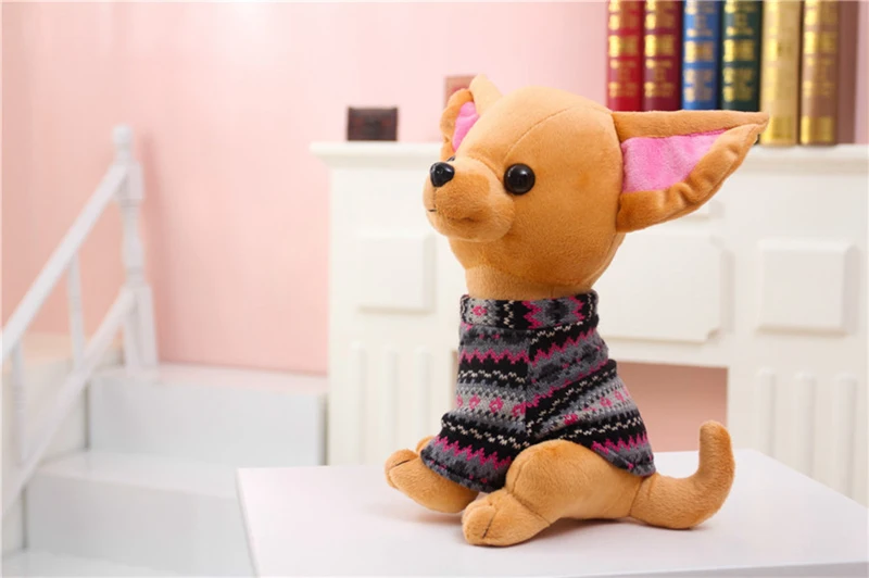 25 см милая собака Чихуахуа Куклы Плюшевые чучело собаки Pet мягкие игрушки Дети Подарки на день рождения коллекция декора