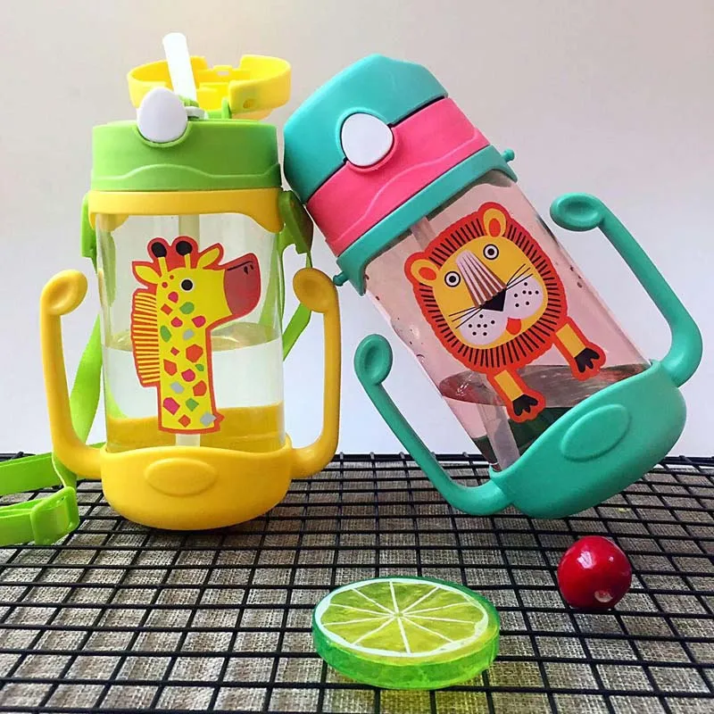 400ml Baby Water Bottle Tritan Kid Bottles With Straw Child Drinking