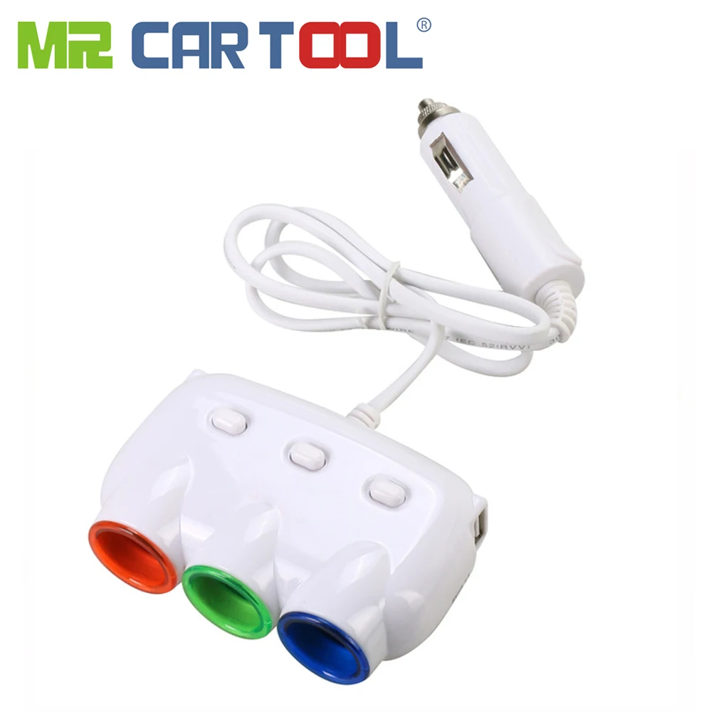 USB Auto Car Power Adapter Cable 3 in 1 Socket Way Cigarette Lighter 2 Dual USB Ports Cars Charger DC 12 24V General Charging USB Auto Car Power Adapter Cable 3 in 1 Socket Way Cigarette Lighter 2 Dual USB Ports Cars Charger DC 12 24V General Charging