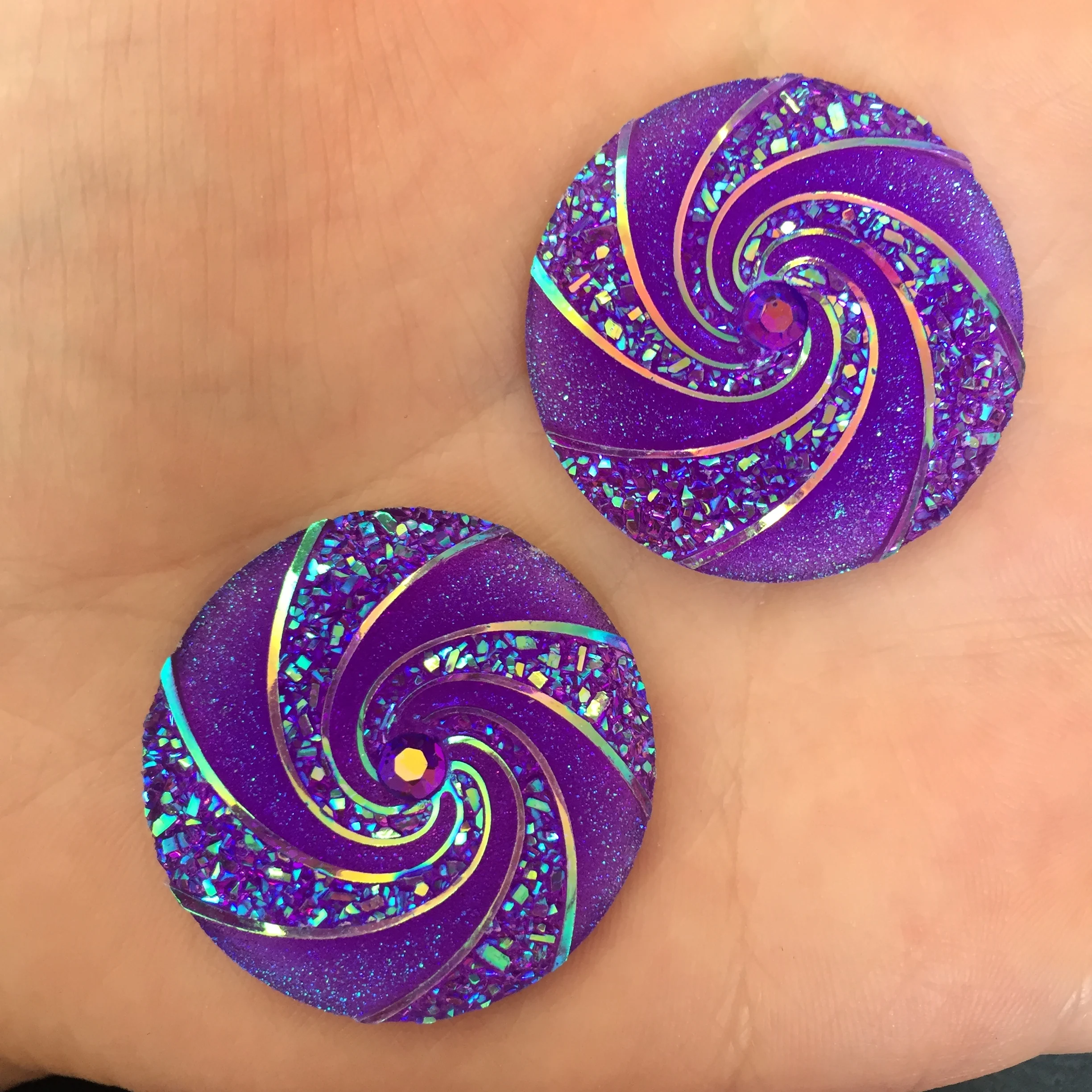 

AB resin round 40pcs 30mm spiral rhinestone flatback wedding buttons diy craft D983*10