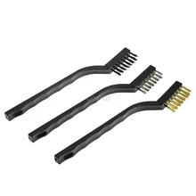 3 шт. мини-проволочная кисть сталь латунь набор нейлон Чистка полировка деталей Металл ржавчины S08 и Прямая поставка