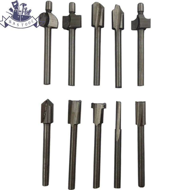 1/8" Shank Hss Router Bits Wood Cutter Milling Trimming Grinding Groove Fits Dremel Rotary Tool