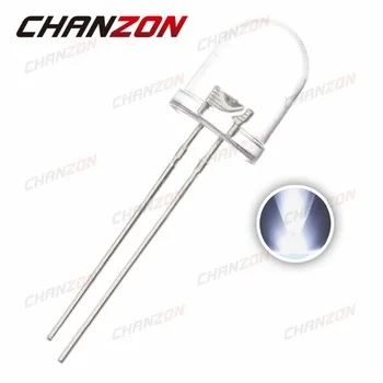 50pcs LED 10mm White Transparent 20mA 3V Ultra Bright Round 10 mm LED Light Emitting Diode Lamp Water Clear Through Hole Bulb
