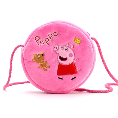 Подлинный Peppa Джордж свинка Suzy плюшевый игрушечный кошелек Детский рюкзак детский подарок на день рождения - Цвет: Peppa Pig Bag C