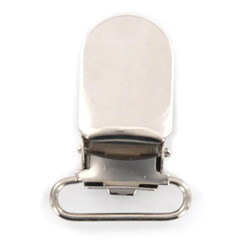 TFGS 10 x 20pcs Webbing Hook Pacifier Suspender Clips Silver 25mm