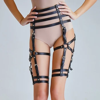 

WKY Adjustable Belts For Women Body Harness Bondage Waist Harness Garter Erotic Suspenders Straps Leather Harness Belt